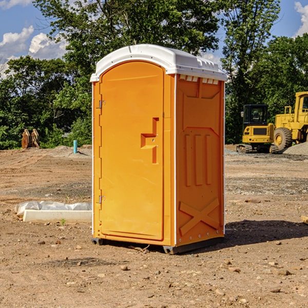 how often are the portable restrooms cleaned and serviced during a rental period in Chester